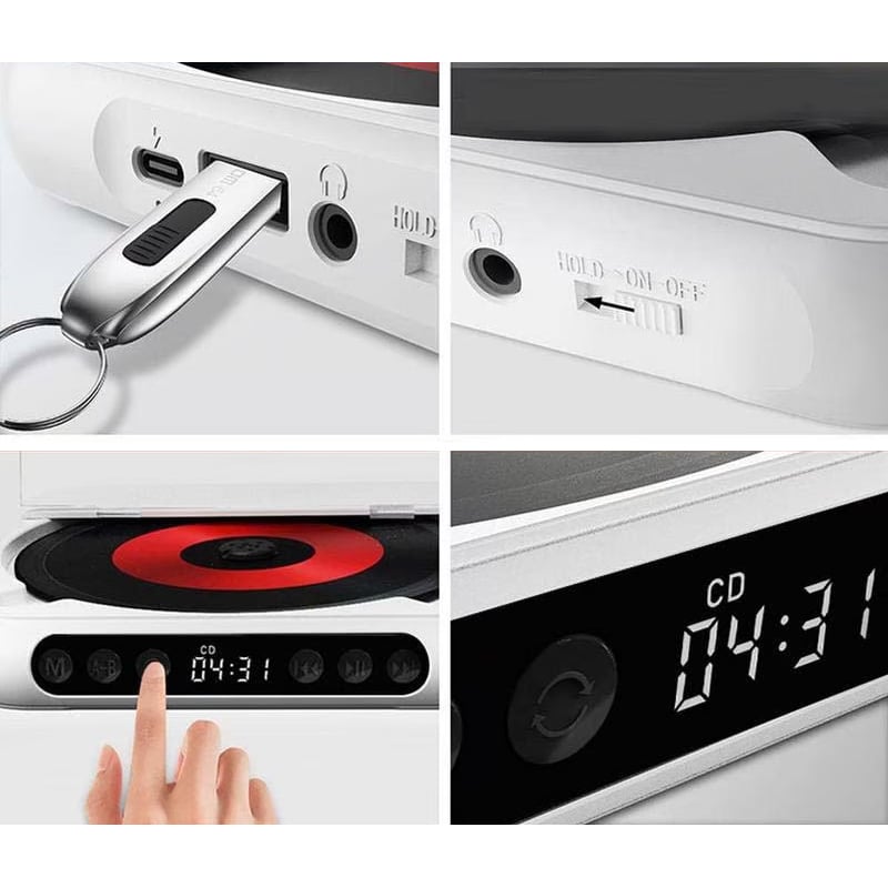 Portable Bluetooth CD Player - Hi-Fi Sound | Multiple Colors