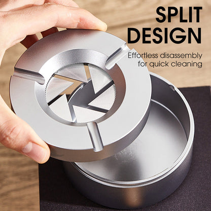 Twist-Lid Ashtray in Stainless Steel – 360° Design
