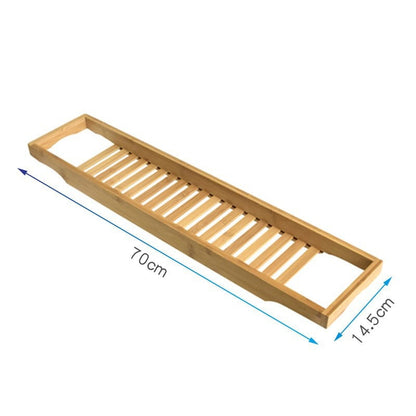 Elegant Bamboo Bathtub Caddy with Slotted Drainage and Comfort Grip