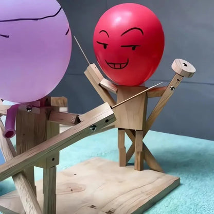 Bamboo Balloon Battle Game | Handmade Wooden Skill Challenge | Includes 100 Balloons – Perfect for Family, Friends & Parties