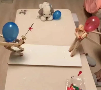 Bamboo Balloon Battle Game | Handmade Wooden Skill Challenge | Includes 100 Balloons – Perfect for Family, Friends & Parties