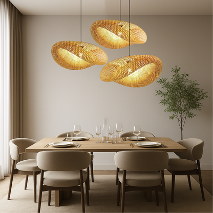Natural Woven Ceiling Lamp – Bamboo Pendant Lighting Fixture