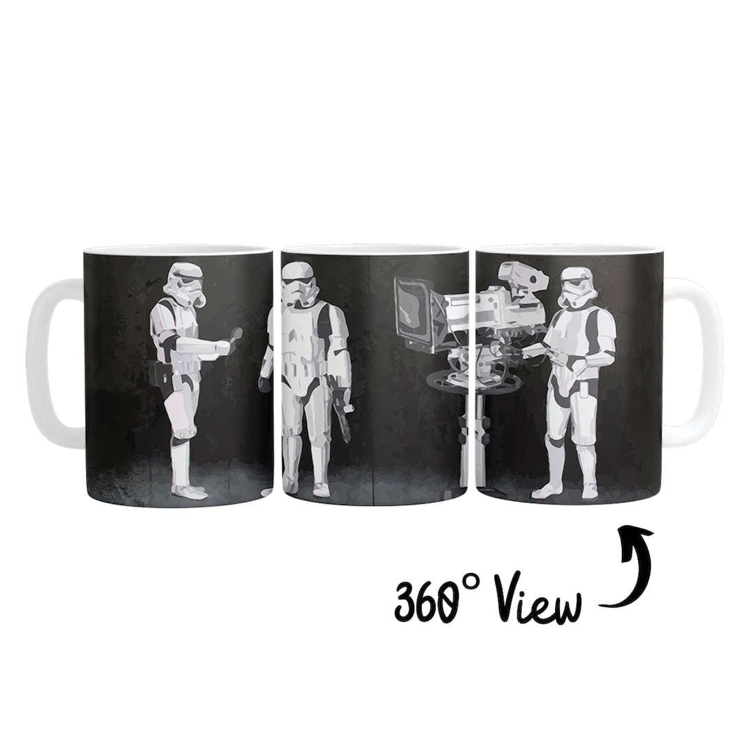 Stormtrooper Filming Oscars Mug Inspired by Banksy Art