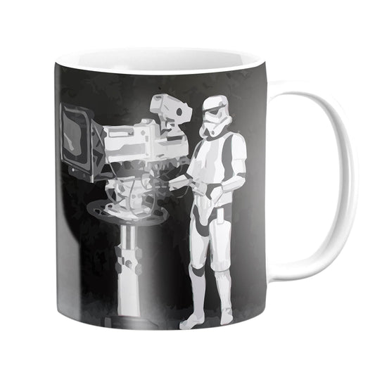 Stormtrooper Filming Oscars Mug Inspired by Banksy Art