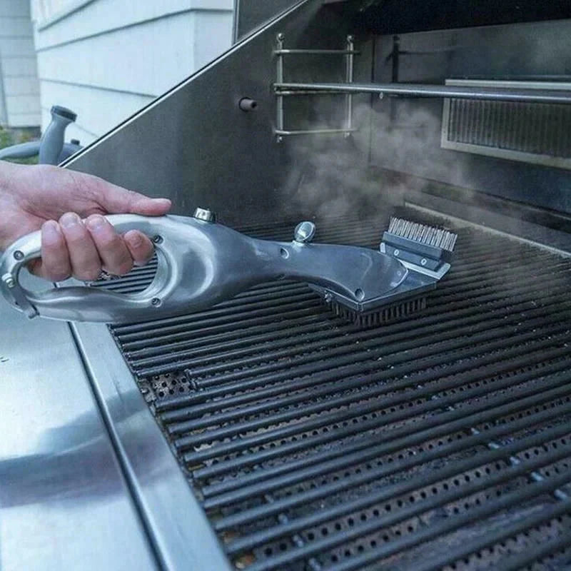Outdoor BBQ Cleaner Brush for Charcoal Grills - Steam Cleaning Tool
