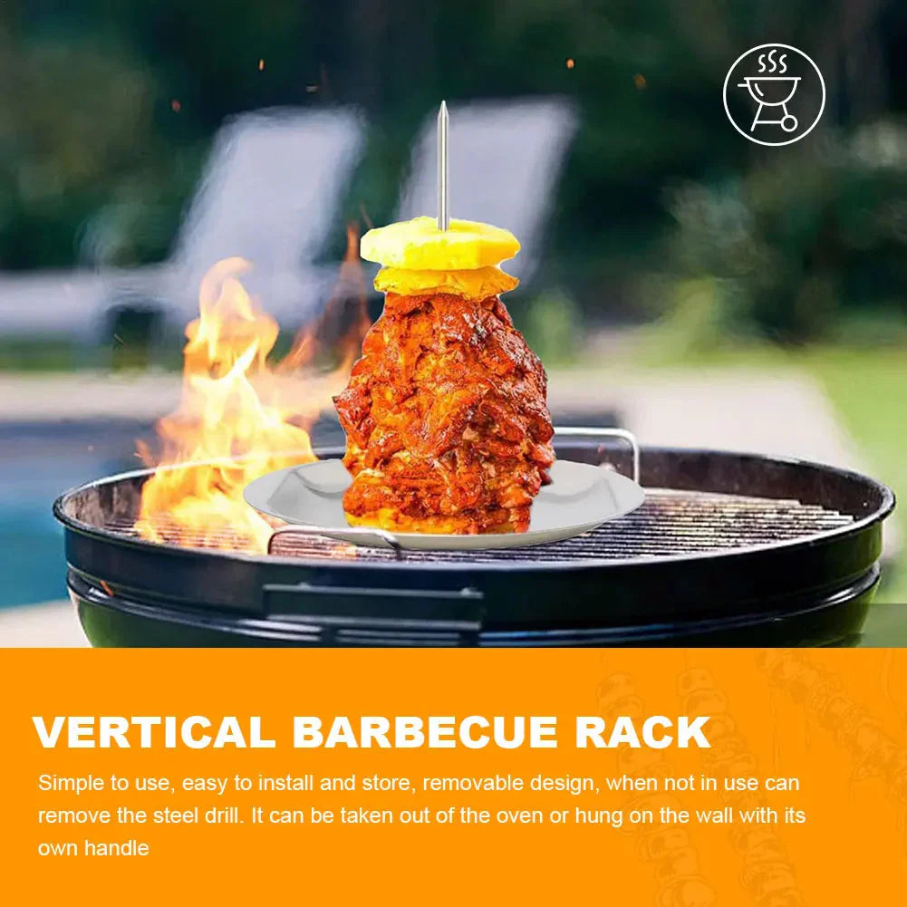 BBQ Grill Chicken Roaster Rack with Bowl for Barbecue Cooking