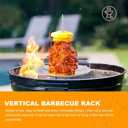 BBQ Grill Chicken Roaster Rack with Bowl for Barbecue Cooking