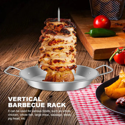 BBQ Grill Chicken Roaster Rack with Bowl for Barbecue Cooking