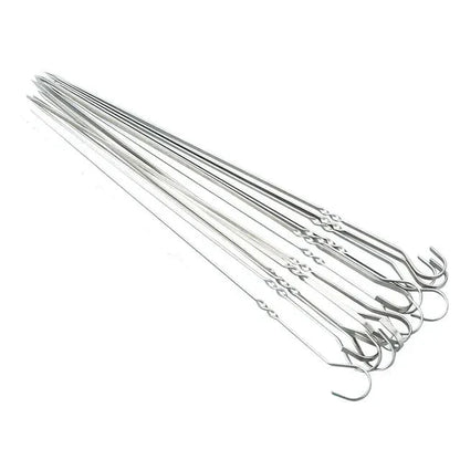 Stainless Steel Skewers for Barbecue - Meat Chunks on Sticks
