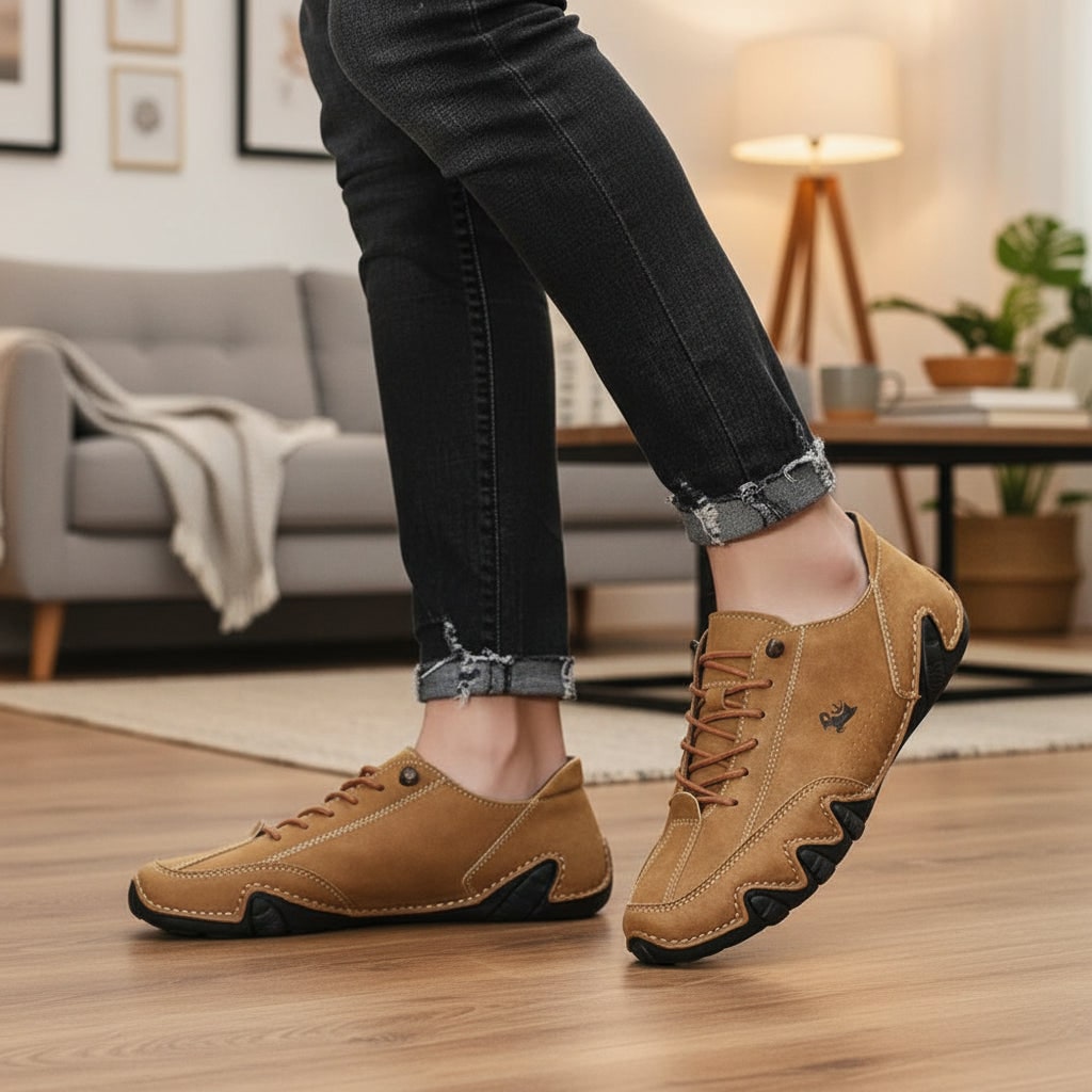AquaStride Men’s Minimalist Waterproof Sneakers with Flexible Sole