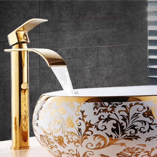 Brass Waterfall Mixer Tap for Vanity Sink Faucet