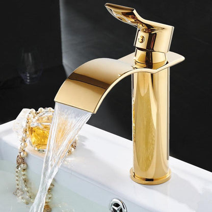 Brass Waterfall Mixer Tap for Vanity Sink Faucet