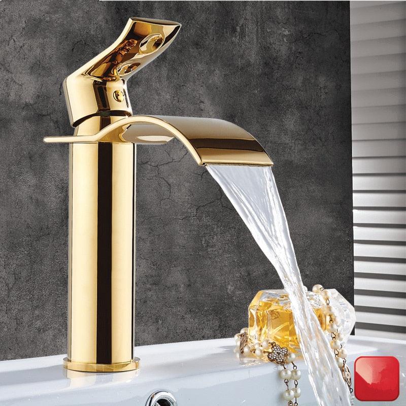 Brass Waterfall Mixer Tap for Vanity Sink Faucet