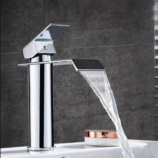 Brass Waterfall Mixer Tap for Vanity Sink Faucet