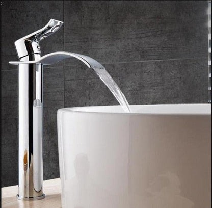 Brass Waterfall Mixer Tap for Vanity Sink Faucet