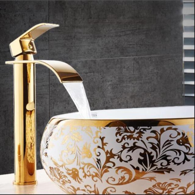 Brass Waterfall Mixer Tap for Vanity Sink Faucet