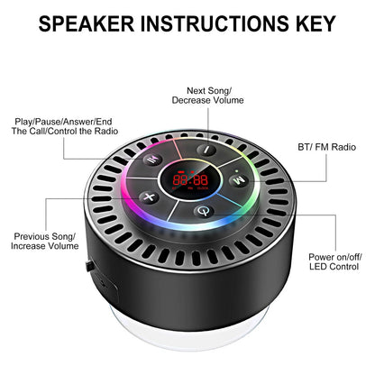 Waterproof Bluetooth Shower Speaker IPX7 for Outdoor Use