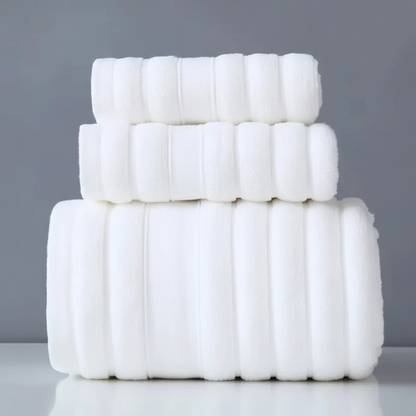 Essential Cotton Towel Trio for Luxurious Bathing Experience