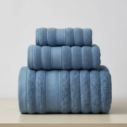 Essential Cotton Towel Trio for Luxurious Bathing Experience