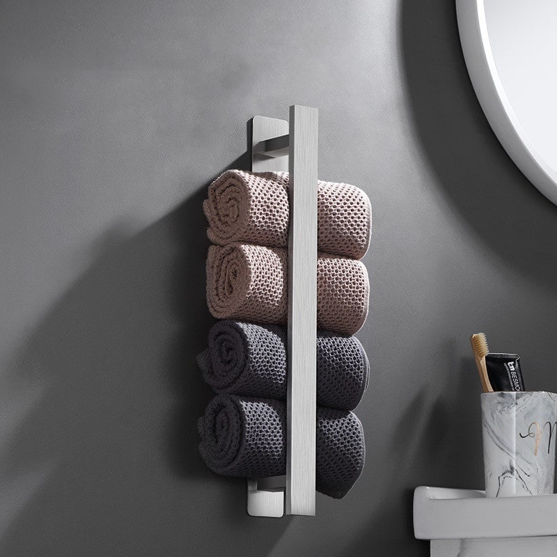 Elegant Adhesive Towel Rack – 40cm Stainless Steel Design