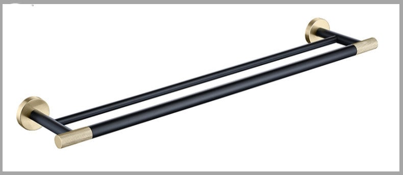Elegant Wall-Mounted Towel Bar with Luxe Gold Highlights