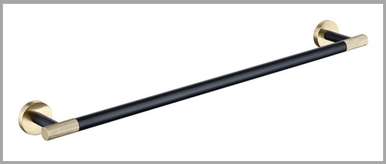 Elegant Wall-Mounted Towel Bar with Luxe Gold Highlights