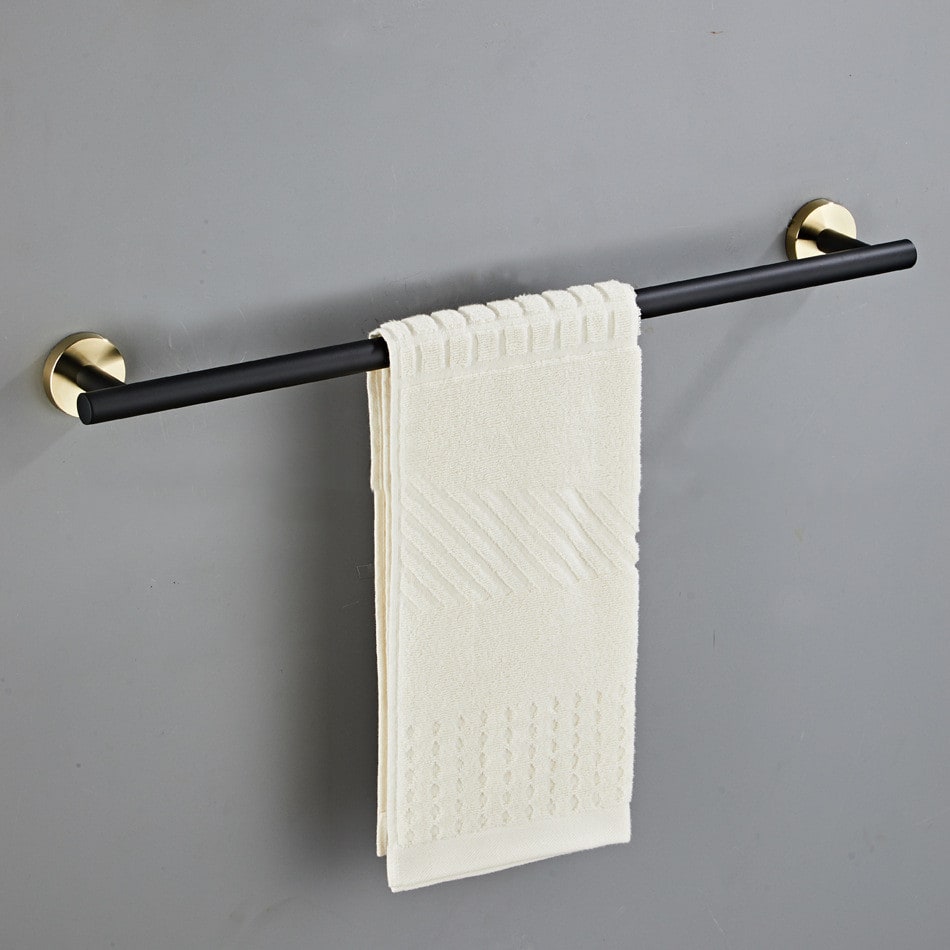 Elegant Wall-Mounted Towel Bar with Luxe Gold Highlights