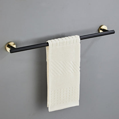 Elegant Wall-Mounted Towel Bar with Luxe Gold Highlights