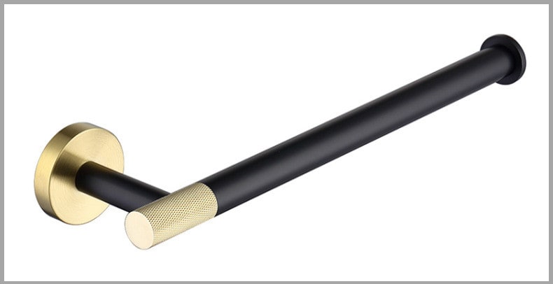 Elegant Wall-Mounted Towel Bar with Luxe Gold Highlights