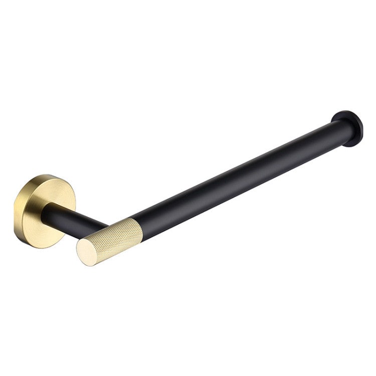 Elegant Wall-Mounted Towel Bar with Luxe Gold Highlights