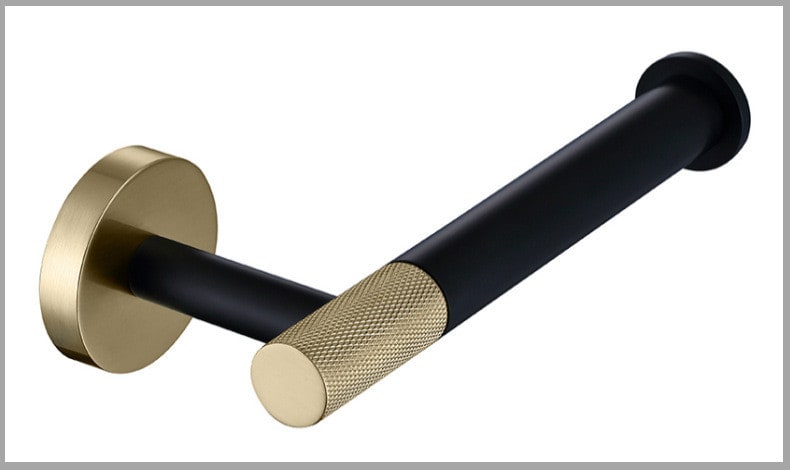 Elegant Wall-Mounted Towel Bar with Luxe Gold Highlights