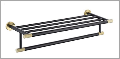 Elegant Wall-Mounted Towel Bar with Luxe Gold Highlights
