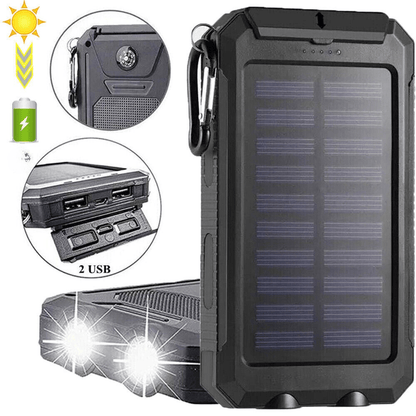 10,000 mAh Waterproof Shockproof Solar Battery – Rechargeable