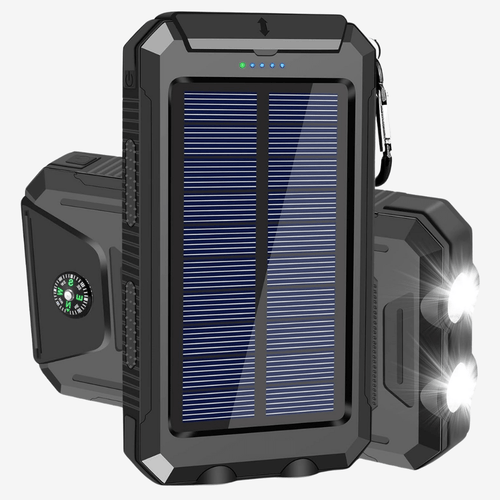 10,000 mAh Waterproof Shockproof Solar Battery – Rechargeable