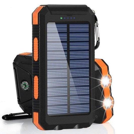 8000mAh Solar Battery - Dual USB, Waterproof, Shockproof, LED