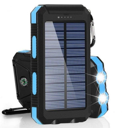 8000mAh Solar Battery - Dual USB, Waterproof, Shockproof, LED