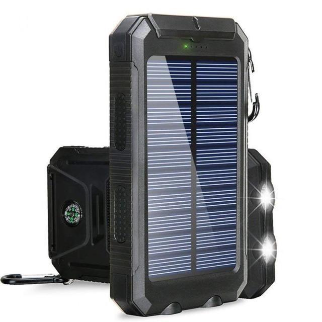 8000mAh Solar Battery - Dual USB, Waterproof, Shockproof, LED