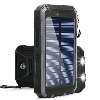 8000mAh Solar Battery - Dual USB, Waterproof, Shockproof, LED