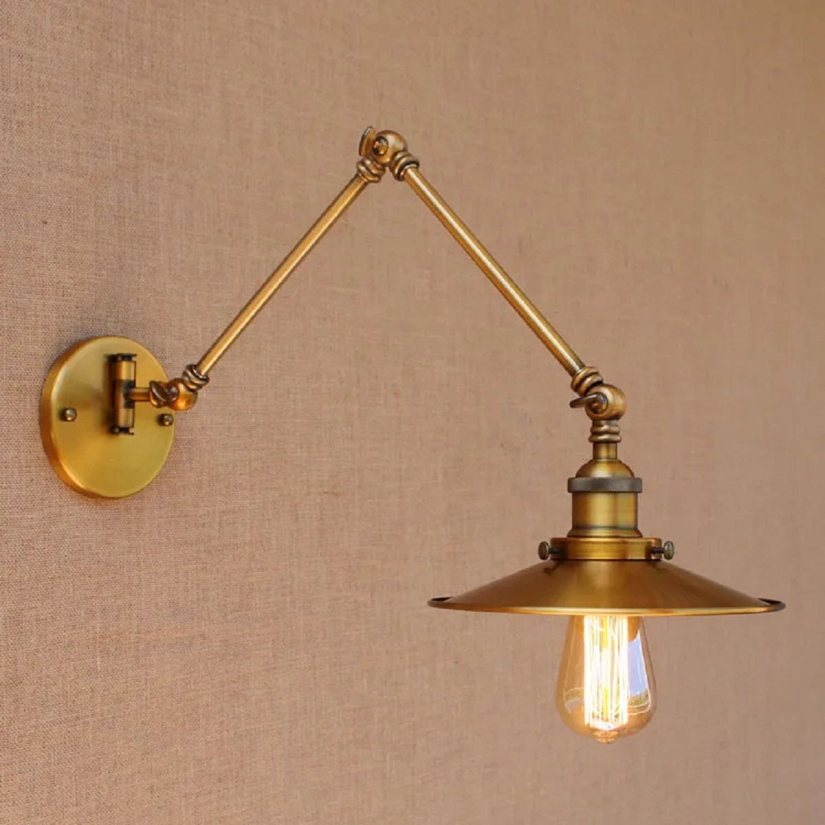 Wall Lamp with Swing Arm in Vintage Industrial Style