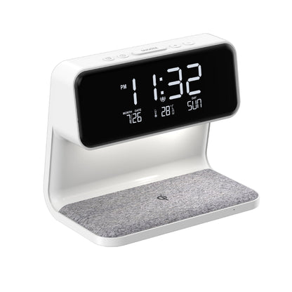 Touch-Controlled LED Table Lamp with Wireless Charger & Alarm Clock – 3-in-1