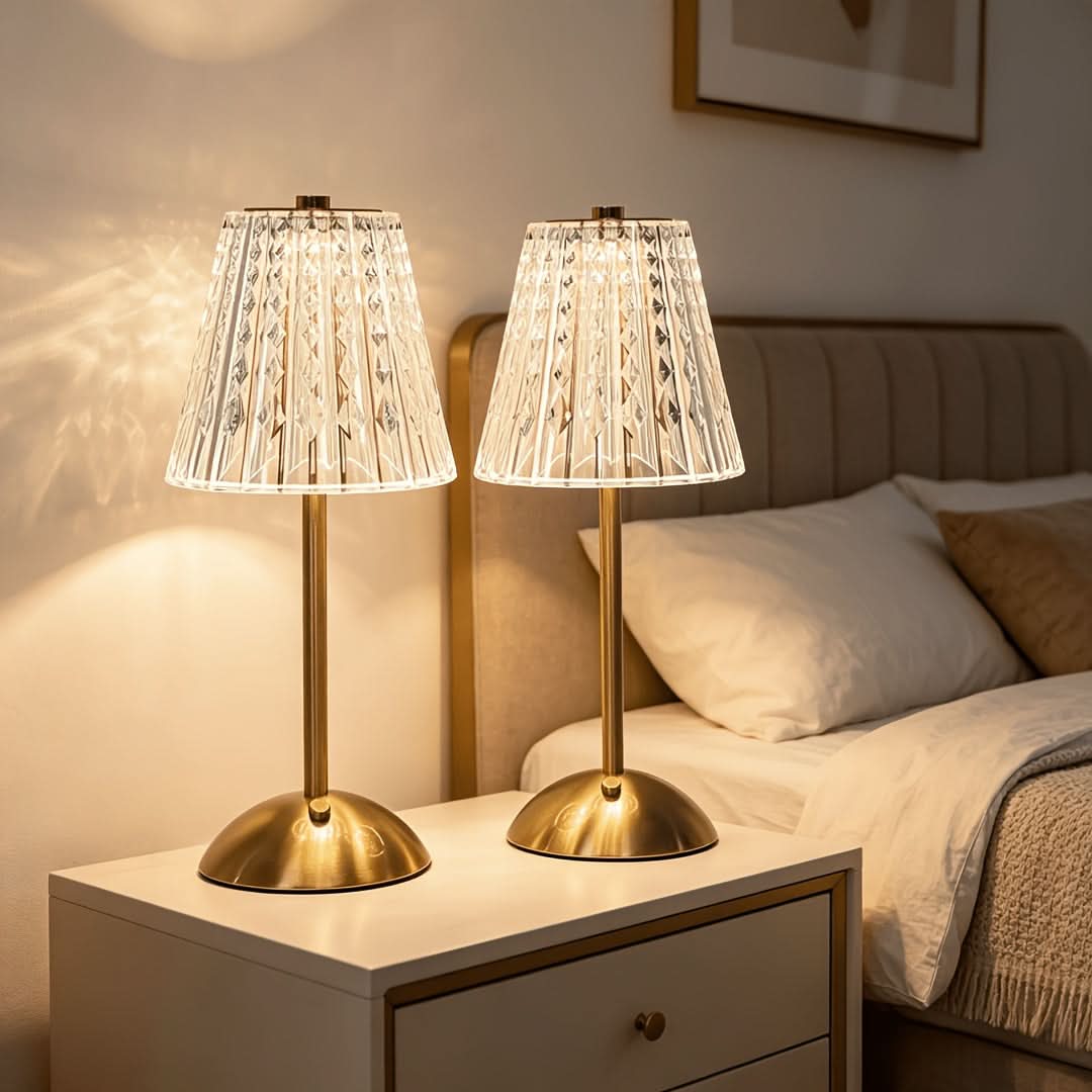 Rechargeable Golden Table Lamp for Stylish Ambient Illumination