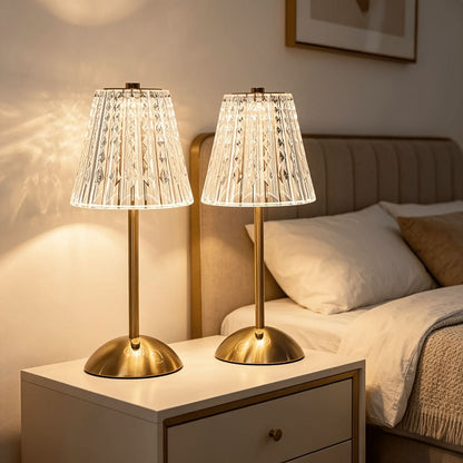 Rechargeable Golden Table Lamp for Stylish Ambient Illumination
