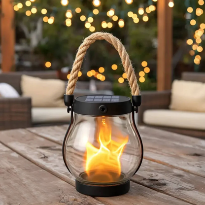 SolarGlow Lantern | Waterproof Outdoor Light with Flickering Flame Effect