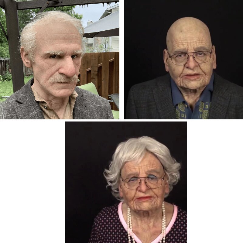 Realistic Latex Halloween Mask for Adults – Creepy Old Man Design