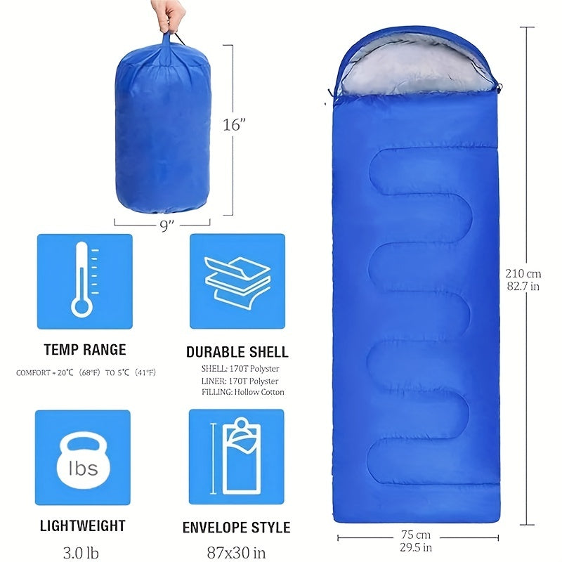 Compact Trekking Sleeping Bag for -5°C to 20°C Temperature Range