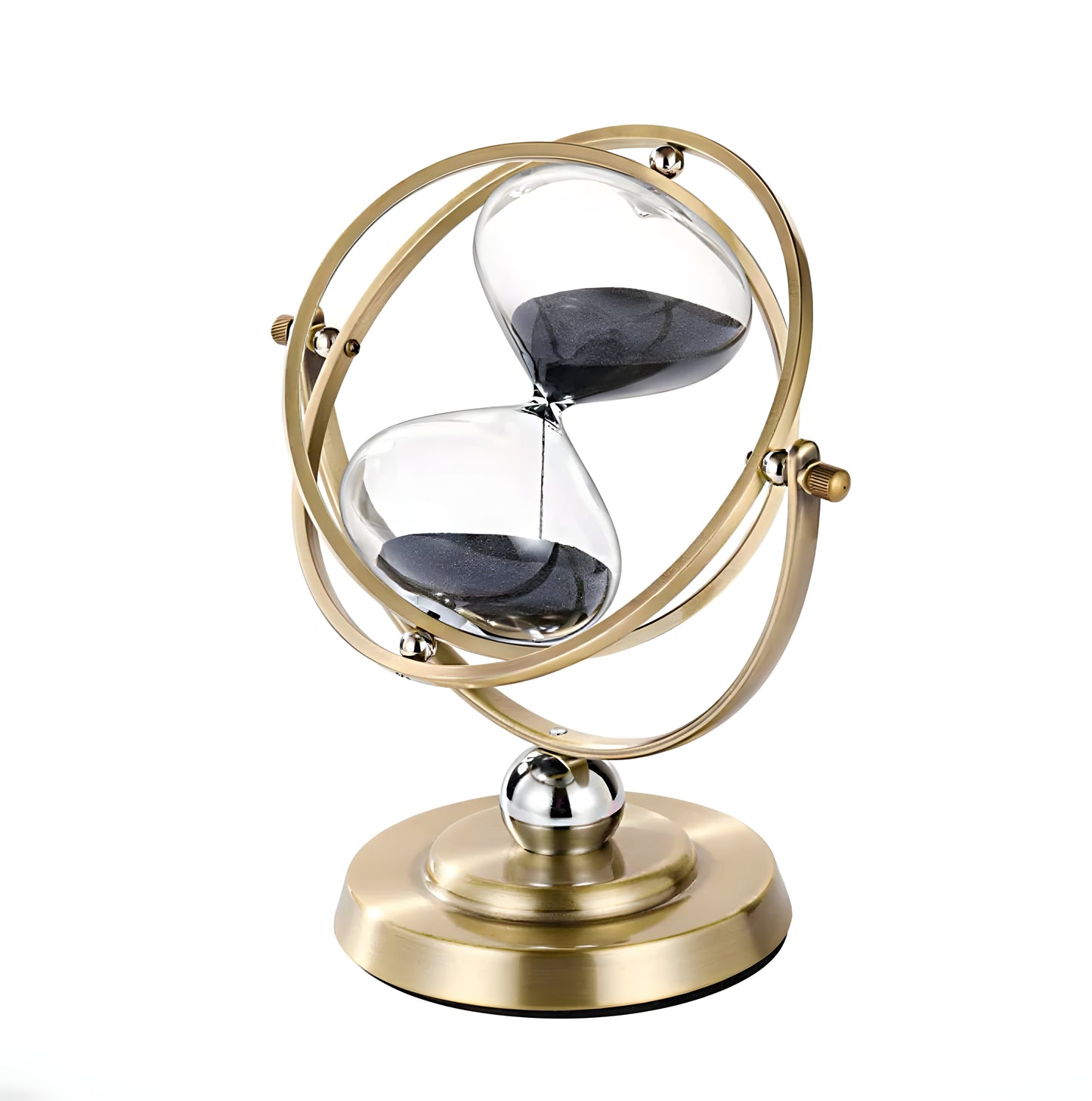 Elegant Gold-Framed Hourglass Clock – Timeless Design Decor