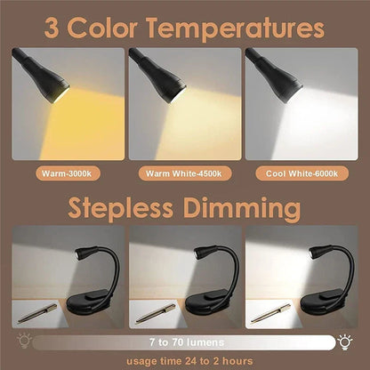 Rechargeable Mini LED Book Light | 360° Clip Design | Eye-Friendly