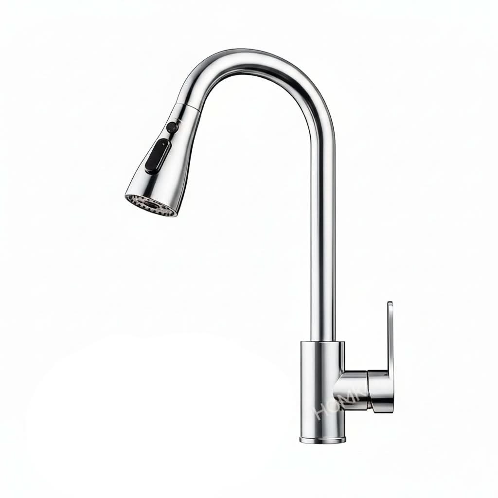 Flexible Pull-Out Kitchen Faucet with Swivel and Spray Options