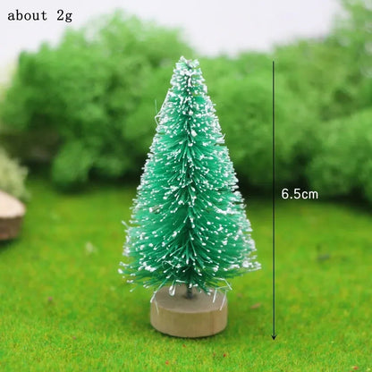 Mini Christmas Tree on Sisal Base - Decorated Cedar and Pine with Beads and Star - Table Decoration & Figurine 4.5–13 cm