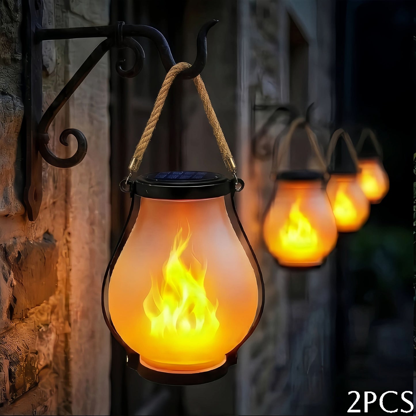 Solar Lanterns with Flickering Flame Effect